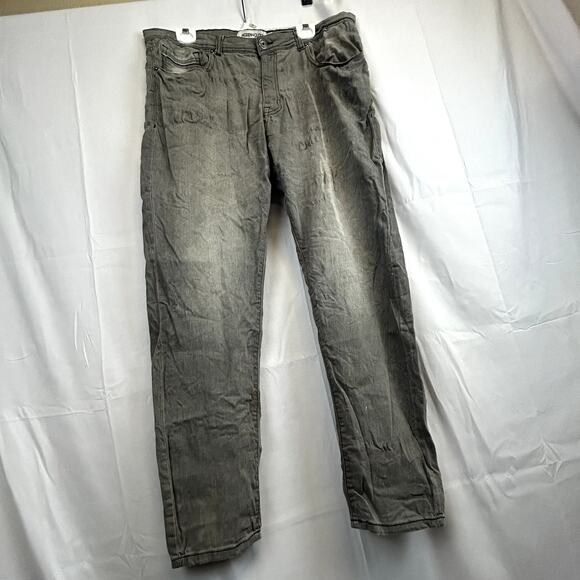 DISTRESSED MODERN CULTURE size 38x32 Men's Jeans Gray - Picture 1 of 15